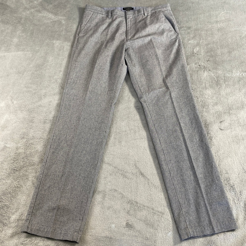 Banana Republic Pant Mens 35x34 Grey Kentfield Straight Leg Cotton Chino Preppy‎